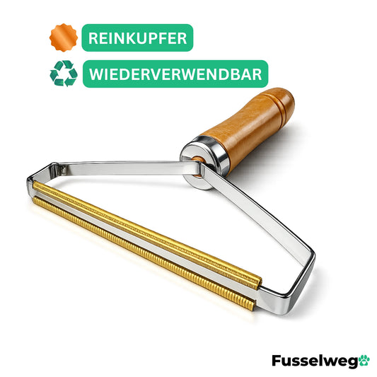 Wiederverwendbarer Tierhaarentferner von Fusselweg mit Holzgriff